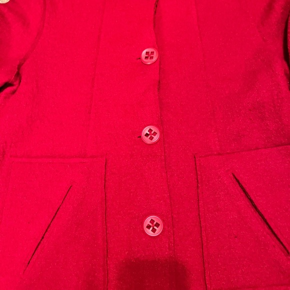 Women’s Wool Blend Coldwater Creek Red Coat  Size Small - Picture 2 of 8